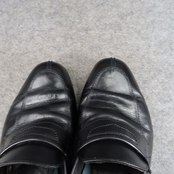 Florsheim Shoes Mens 9 Loafers Slip On Classic Leather Retro Dress Formal Black - Picture 15 of 16
